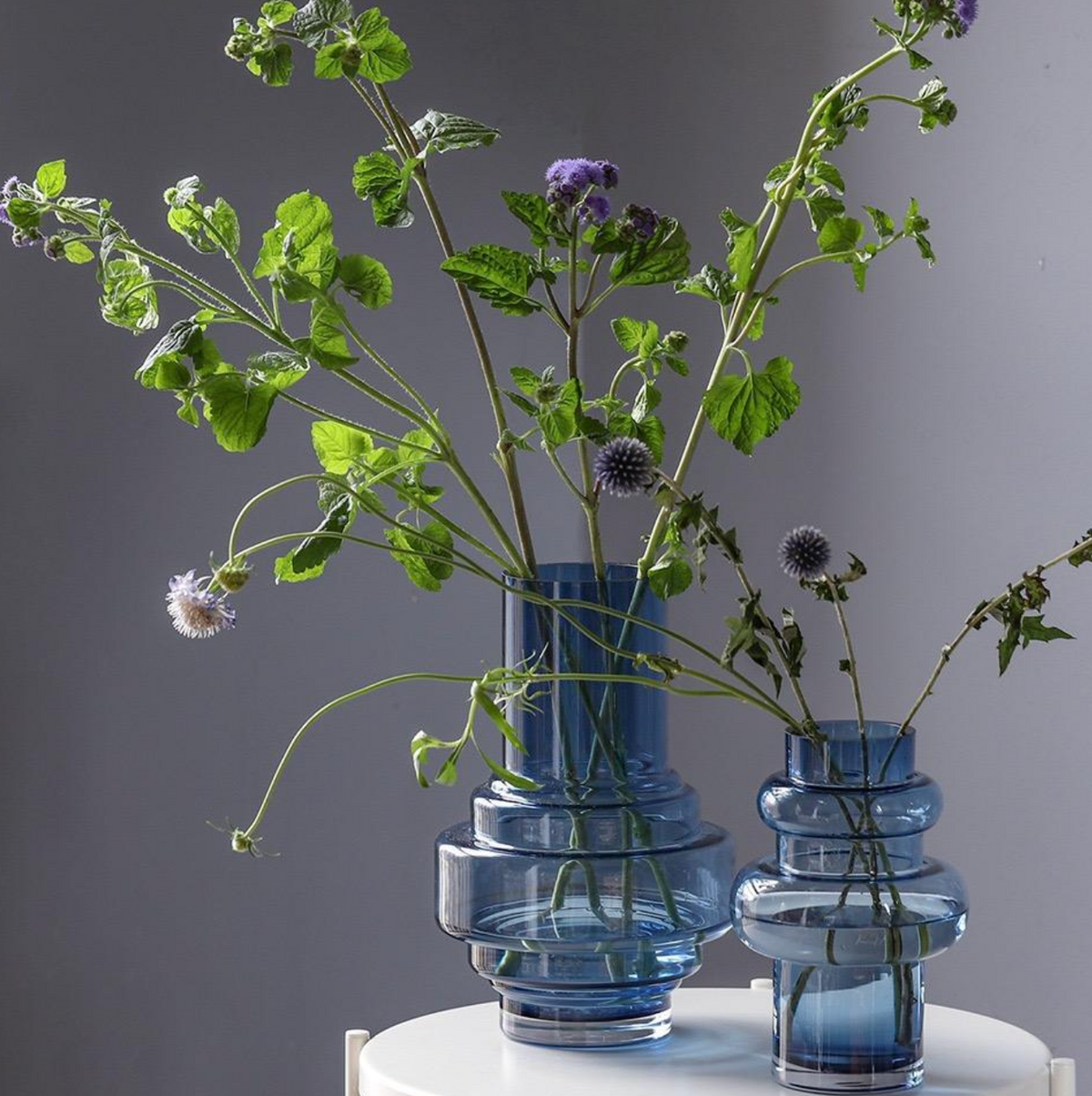 Modern Art Deco Blue Glass Décor