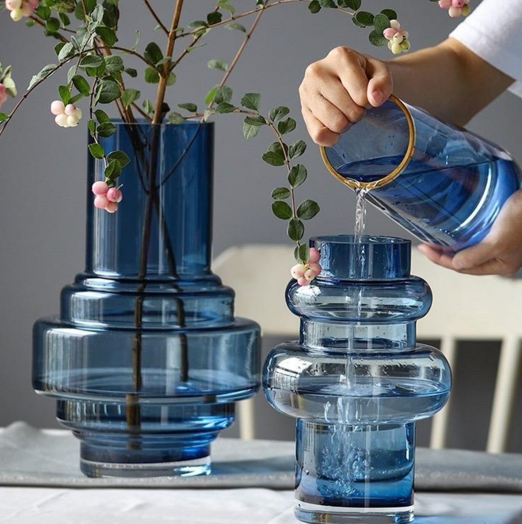 Modern Art Deco Blue Glass Décor