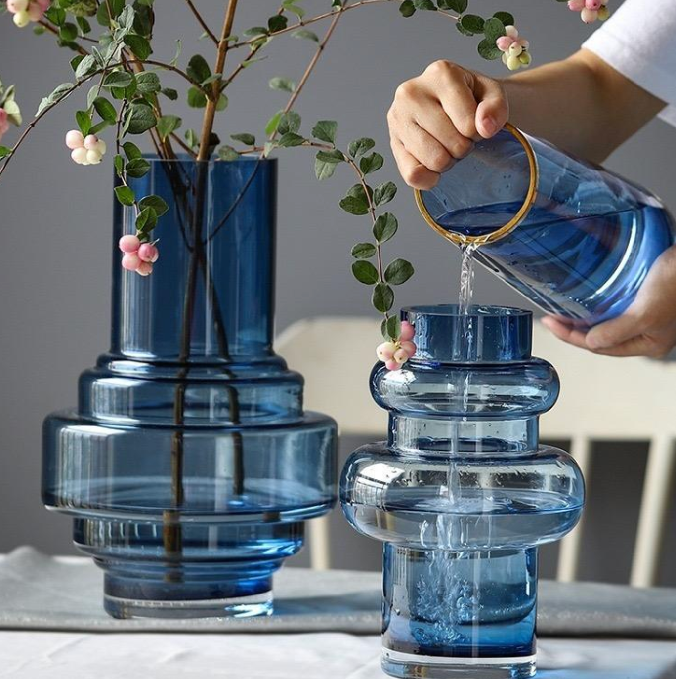 Modern Art Deco Blue Glass Décor